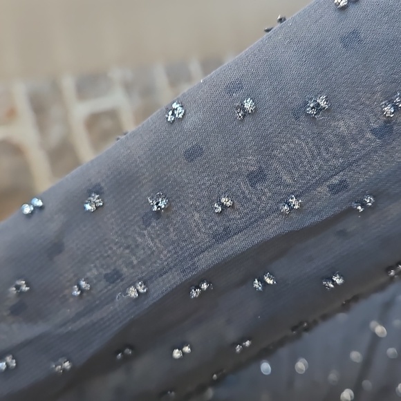 Paige Black Studded Sheer Sleeves Lined Belted Dress - Picture 3 of 5